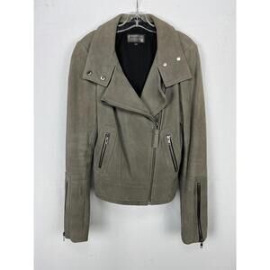 Mackage For Aritzia Suede Moto Jacket Grey Size XS